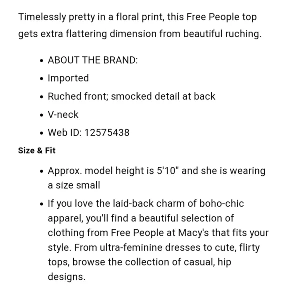 Free people ❤️Final rose 🌹 blouse Nwt - Picture 4 of 4